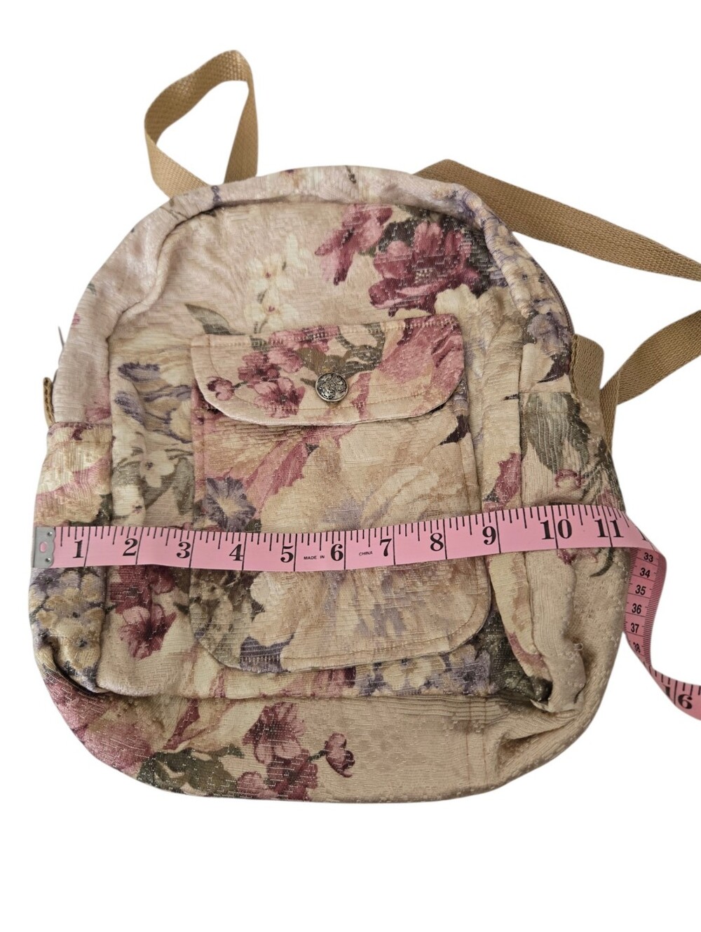 Vintage Floral Tapestry Backpack Cottagecore Grannycore Gobelin Bag - Picture 2 of 5